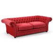 London Chesterfield 3 személyes kanapé, piros