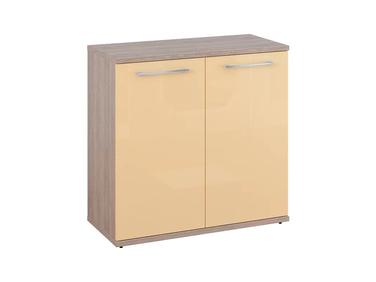 BOX ajtós komód magasfényű cappuccino ajtókkal, L80