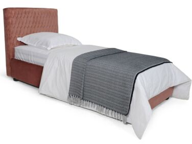 Cubo ágy steppelt fejvéggel, 90x200, lazac színben, különleges, Ambiente szövettel