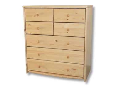 3+4 fiókos, 90 cm magas borovi fenyő komód LZ-25