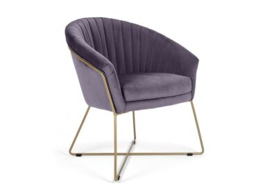 Felice szék fém lábbal, lila színben, különleges, Ambiente szövettel