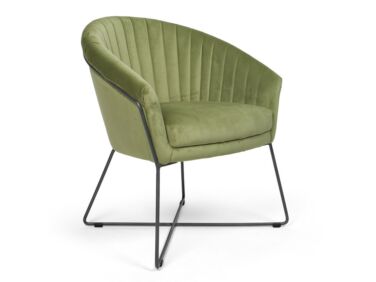 Felice szék fém lábbal, zöld színben, különleges, Ambiente szövettel