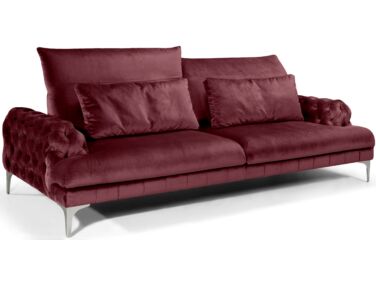 Galla chester kanapé burgundi színben különleges, Ambiente szövettel