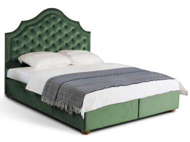 King Chester kárpitozott ágy 180x200, zöld színben, különleges, Ambiente szövettel
