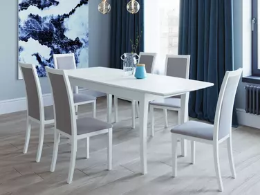 ARCADE 8 személyes nyitható asztal krém színben + 6 db ARCADE szék