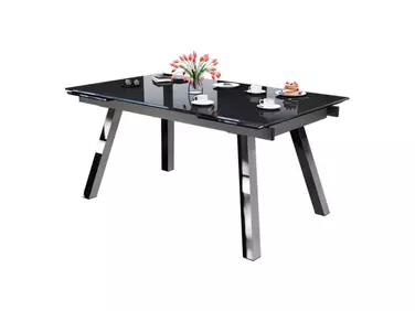 BROOKLYN 10 személyes nyitható asztal fekete színben