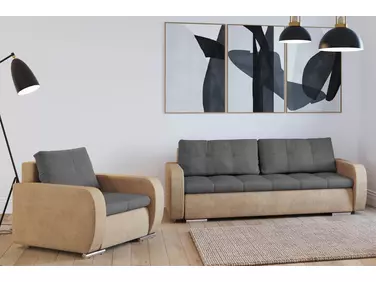 MONDO MIX 3 személyes kanapé szürke-bezs színben