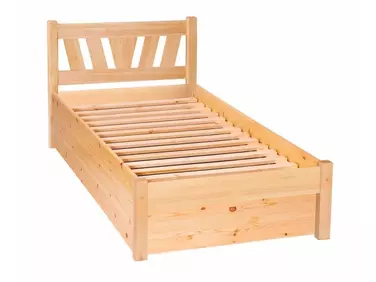 Ágyneműtartós fenyő ágy, 90x200, MS-84