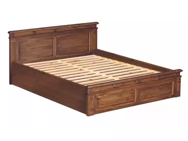 Ágyneműtartós, pácolt fenyő ágy, 160x200, MS-100