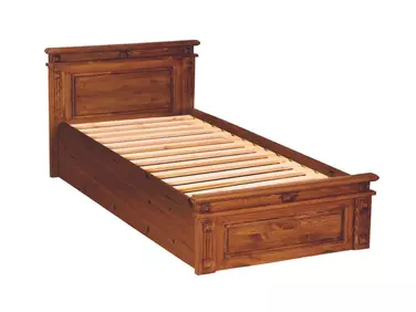 Ágyneműtartós, pácolt fenyő ágy, 90x200, MS-94
