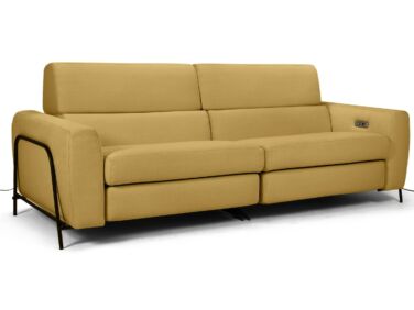 Mossa elektromos relax kanapé mustársárga színben, különleges, Ambiente szövettel