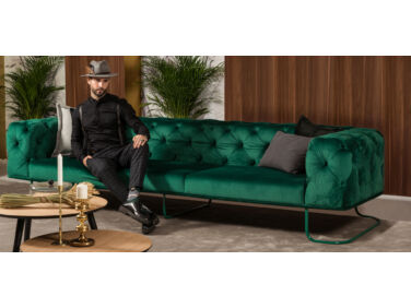 New Chester kanapé smaragdzöld