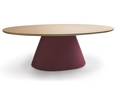 Oslo étkezőasztal tölgy páccal és burgundi lábbal 200x115 cm