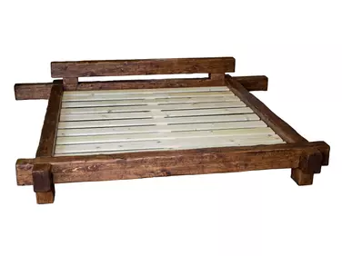 Antikolt fenyő gerenda ágy, 160x200, PF-105