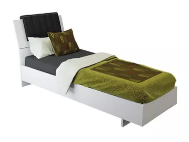 Box ágy matractartó lappal,, magasfényű fehér színben, 90x200