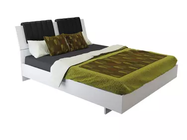 Box ágy matractartóval olasz magasfényű fehér 140x200