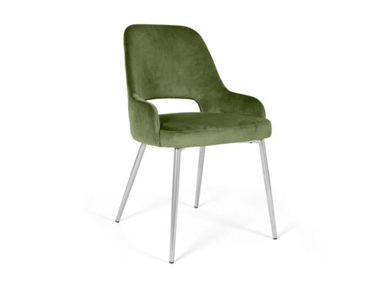 Clark szék zöld színben, fém lábbal, különleges, Ambiente szövettel
