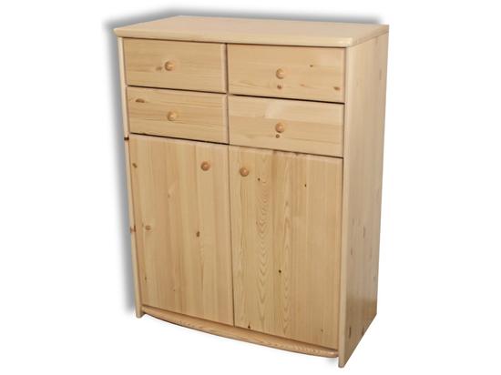 2 ajtós, 4 fiókos, 106 cm magas borovi fenyő komód LZ-39