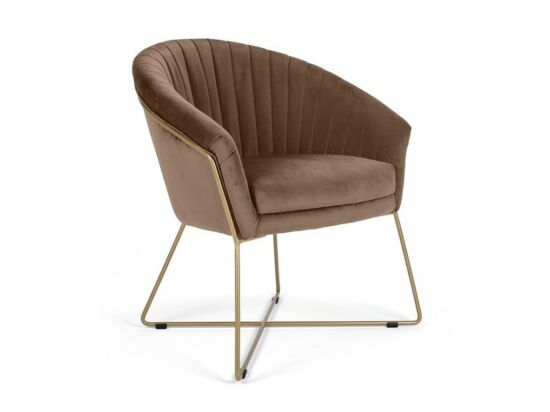 FELICE szék fém lábbal, barna színben, különleges, Ambiente szövettel