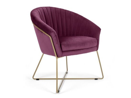Felice szék fém lábbal, burgundi színű, különleges, Ambiente szövettel