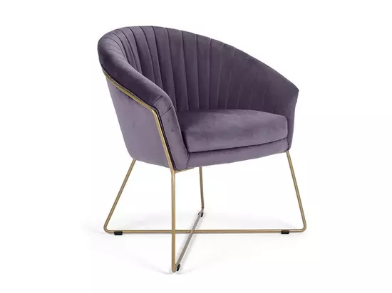 Felice szék fém lábbal, lila színben, különleges, Ambiente szövettel