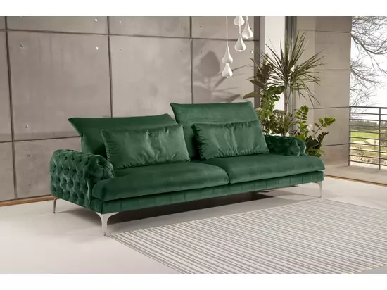 Galla chester kanapé smaragdzöld színben különleges, Ambiente szövettel