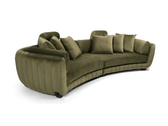 MobilaDalin Havana ötszemélyes kanapé, steppelt, zöld