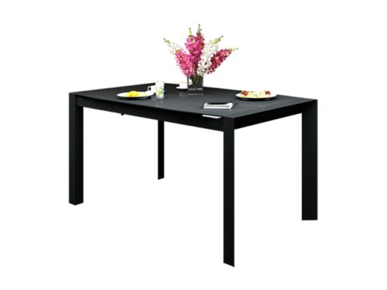 NEW YORK 8 személyes nyitható kicsi asztal fekete színben