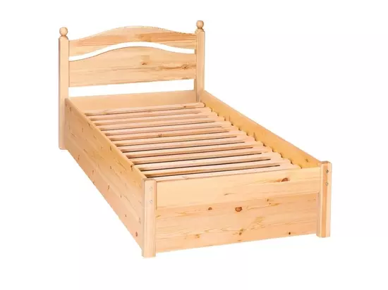 Ágyneműtartós fenyő ágy, 90x200, MS-26