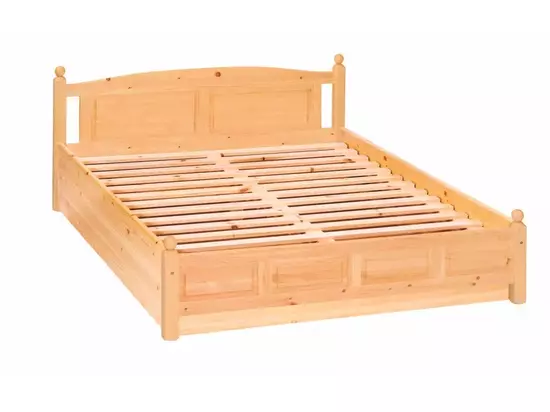 Ágyneműtartós, rusztikus fenyő ágy, 140x200,  MS-44
