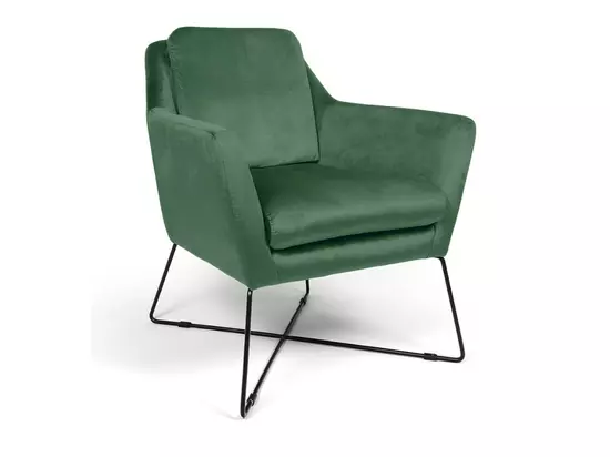 Stephan fotel fém lábbal, zöld színben, különleges, Ambiente szövettel