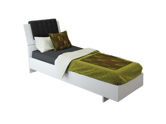 Box ágy matractartóval olasz magasfényű fehér 90x200